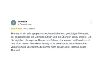 Google Bewertung von Annette
