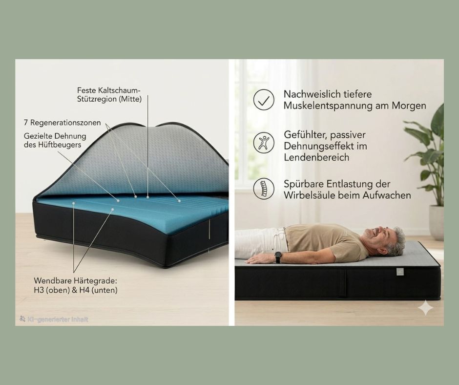 Liebscher&Bracht Matratze, wendbar mit Stützregion für Wirbelsäule & Hüftgelenke